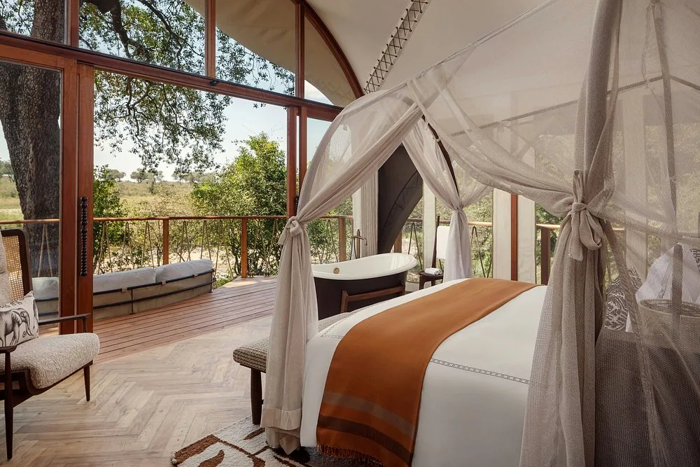 Tented suite looking out over open bush